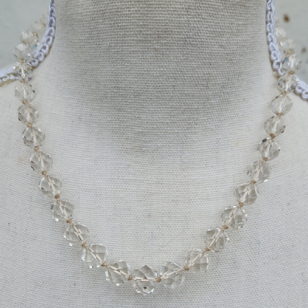 Vintage Graduated Crystal Beaded Necklace